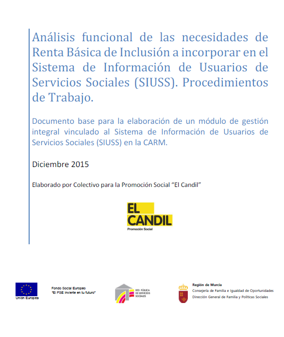 Análisis funcional de las necesidades de Renta Básica de Inclusión a incorporar en el SIUSS. Procedimientos de trabajo. Diciembre 2015. Informe completo